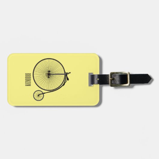 ハイホイール自転車イラストレーション ラゲッジタグ (正面横)