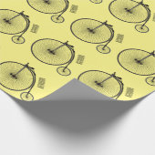 ハイホイール自転車イラストレーション ラッピングペーパー (角)