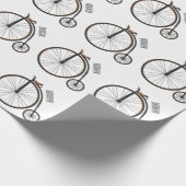 ハイホイール自転車イラストレーション ラッピングペーパー (角)
