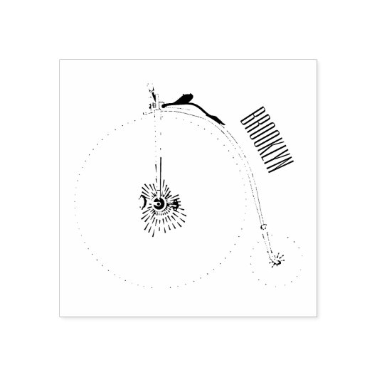 ハイホイール自転車イラストレーション ラバースタンプ (インプリント)