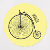 ハイホイール自転車イラストレーション ラベル (デザイン2)