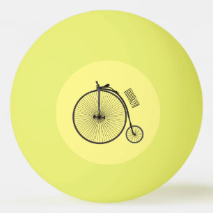 ハイホイール自転車イラストレーション 卓球ボール