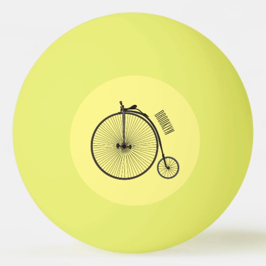 ハイホイール自転車イラストレーション 卓球ボール (正面)