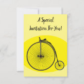 ハイホイール自転車イラストレーション 招待状 (裏面)