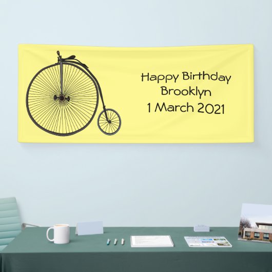 ハイホイール自転車イラストレーション 横断幕 (トレードショー)