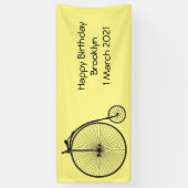 ハイホイール自転車イラストレーション 横断幕 (縦)