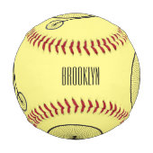 ハイホイール自転車イラストレーション 野球ボール (裏面)