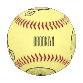 ハイホイール自転車イラストレーション 野球ボール (正面)