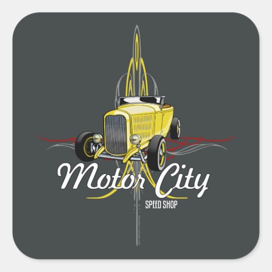 ハイボーイストライプのロードスターツールボックスデカール スクエアシール (正面)