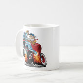 ハイボーイ改造レースカー漫画イラストレーション コーヒーマグカップ (正面左)