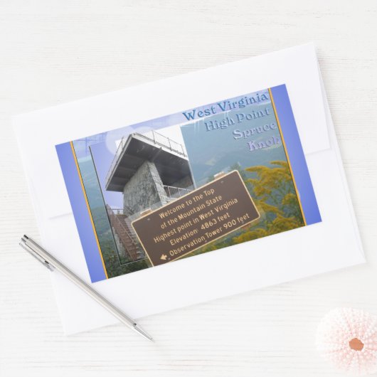 ハイポイントウェストバージニア州スプルースのノブ 長方形シール (封筒)