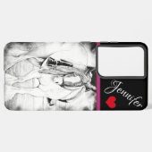 ハイポイント(赤いハート付き) (紫縁ど/黒) SAMSUNG GALAXYケース (裏面横)