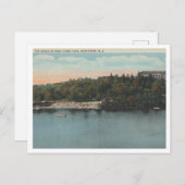 ハイポイントNJ、ビーチ、ハイポイントパーク1920s ポストカード (正面/裏面)