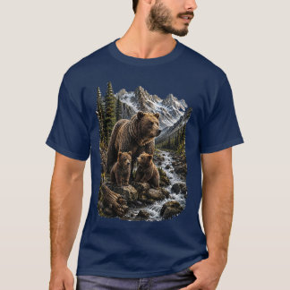 ハイマツグリズリーベアファミリー Tシャツ