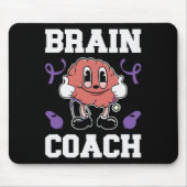 ハイマーハイマーの認識度リボンパープルブレインコーチ マウスパッド (正面)
