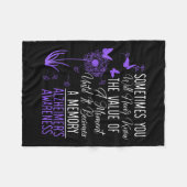 ハイマー病認識度認知症I衣服紫 フリースブランケット (正面(横))