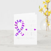 ハイマー認識度リボンバタフライパープル希望 カード (黄色い花)