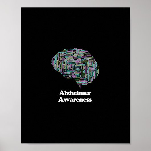 ハイメルハイマー認知症ブレイン認知症ワードクラウド ポスター (正面)
