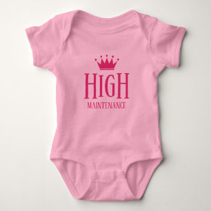 ハイメンテおもしろいナンスピンクプリンセスクラウンガール ベビーボディスーツ