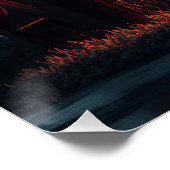 ハイモダンテックゴシック様式の家の外装デザイン。 ポスター (コーナー)