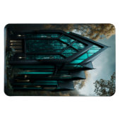 ハイモダンテックゴシック様式の家の外装デザイン マグネット (横)