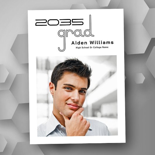 ハイモダンテミニマルク写真の卒業 案内状