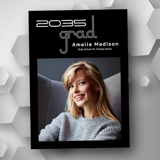 ハイモダンテミニマルク写真の卒業 案内状