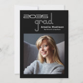 ハイモダンテミニマルク写真の卒業 案内状 (正面)