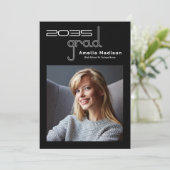 ハイモダンテミニマルク写真の卒業 案内状 (スタンド正面)