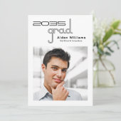 ハイモダンテミニマルク写真の卒業 案内状 (スタンド正面)