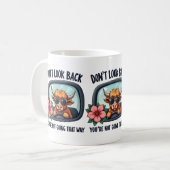 ハイラおもしろいンドカウレトロウェスタンやる気を起こさせるアート コーヒーマグカップ (正面左)