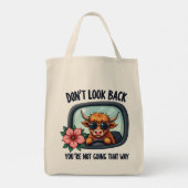 ハイラおもしろいンドカウレトロウェスタンやる気を起こさせるアート トートバッグ (裏面)