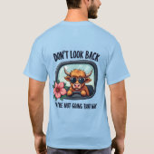 ハイラおもしろいンドカウレトロウェスタンやる気を起こさせるアート Tシャツ (裏面)