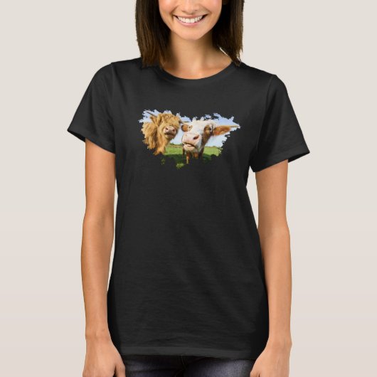 ハイラおもしろいンド牛 Tシャツ (正面)