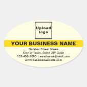 ハイライトが黄色のビジネスブランド 楕円形シール (正面)