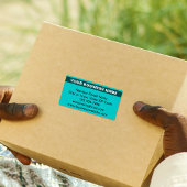 ハイライトされたビジネス名のアクセントが付いた、ターコイズグリーンの出荷ラベル ラベル