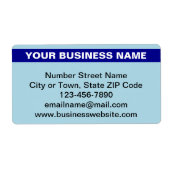 ハイライトされたビジネス名のライトブルー出荷 ラベル (正面)