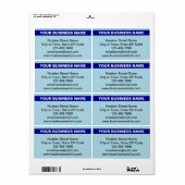 ハイライトされたビジネス名のライトブルー出荷 ラベル (フルシート)