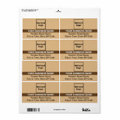 ハイライトされたブランド名の出荷とライトブラウン ラベル (フルシート)