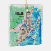 ハイライトの米国フロリダ旅行ポスター地図 セラミックオーナメント (右)