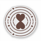 ハイライトレッドレインボーハート シール (正面)