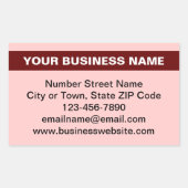 ハイライト表示されたビジネス名（淡い赤） 長方形シール (正面)