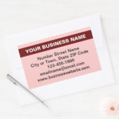 ハイライト表示されたビジネス名（淡い赤） 長方形シール (封筒)