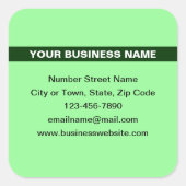 ハイライト表示されたビジネス名（緑） スクエアシール (正面)