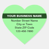 ハイライト表示されたビジネス名(緑) ハートシール (正面)