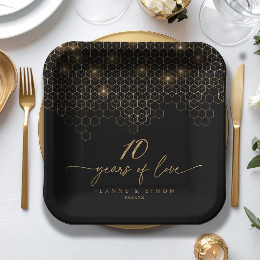 ハイライト金ゴールド10th Anniversary ID1165 ペーパープレート
