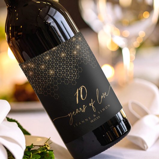 ハイライト金ゴールド10th Anniversary ID1165 ワインラベル