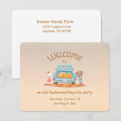 ハイライドパーソナライズされた秋ウェルカムベアーパンプキンズ 招待状 (正面/裏面)