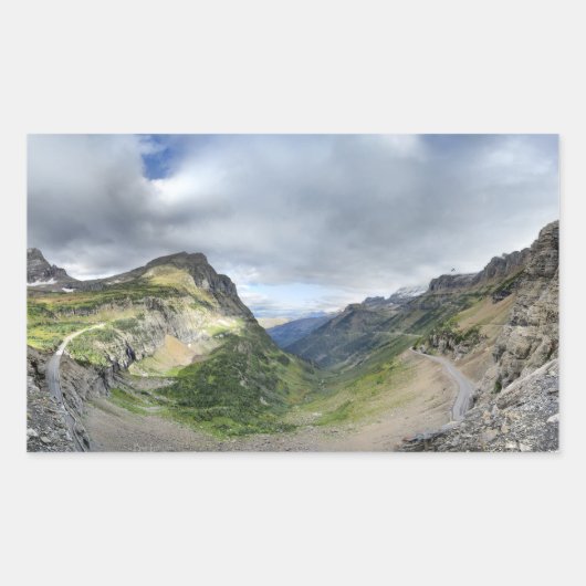 ハイライントレイルとサンロードに行く – 氷河 長方形シール (正面)