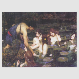 ハイラスとニンフby J W Waterhouse Decompage 薄葉紙
